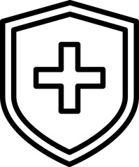 Fototapeta premium Shield cross line icon