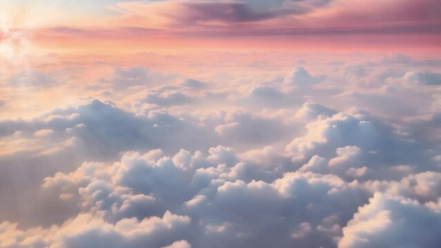 flying in to sunrise above a layer of clouds
