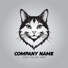 a head cat logo company vector image