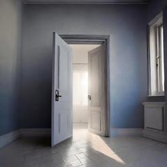 Generative Ai Empty room With Open Door