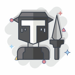 Icon Spear. related to Medieval symbol. comic style. simple design editable. simple illustration