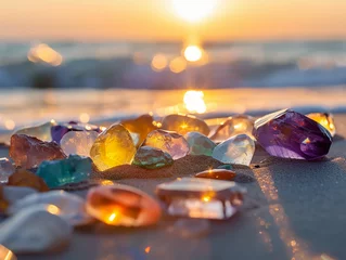 Fototapete Colorful gemstones on a beach  © Johannes