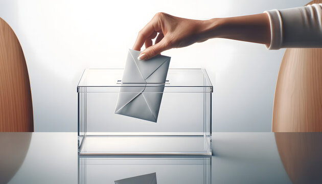 person putting a ballot in a ballot box