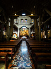 Fototapeta na wymiar Inside the Church of the Annunciation in Nazareth