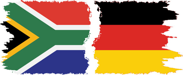 Germany and South Africa grunge flags connection vector