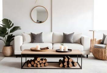 Fototapeta premium modern living room interior with sofa