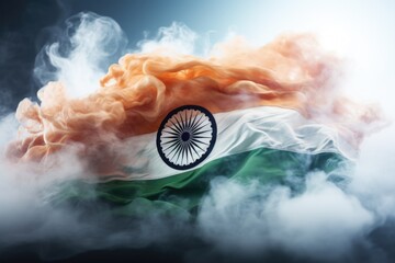 The National flag of India flag outdoor Generative AI - obrazy, fototapety, plakaty