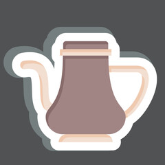 Obraz premium Sticker Hot pot. related to Vintage Decoration symbol. simple design editable. simple illustration