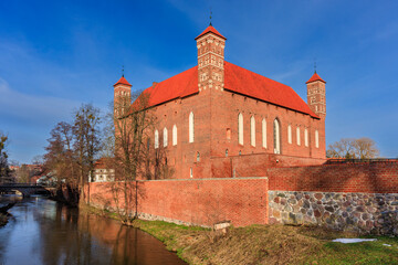 Beautiful Teutonic castle in Lidzbark Warminski before sunset, Poland.