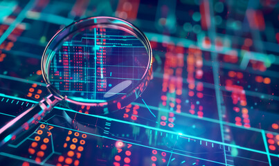 Financial or data analysis concept background for a business, Finance or technology management presentation backdrop.