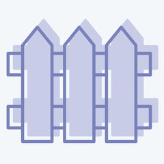 Icon Fence. related to Carpentry symbol. two tone style. simple design editable. simple illustration
