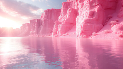 幻想的なピンク色の渓谷