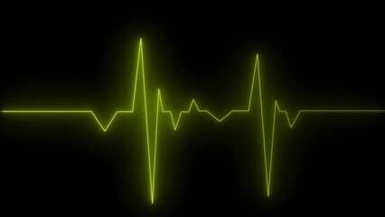 Heart pulse - curved red line on white background, medical tests