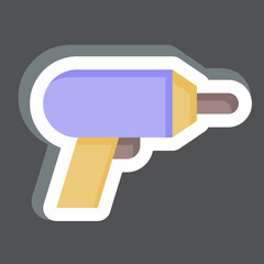 Sticker Machine Drill. related to Carpentry symbol. simple design editable. simple illustration