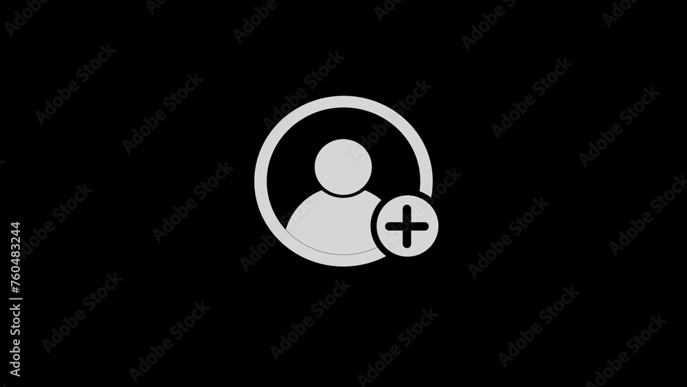 Poster user add icon with white background