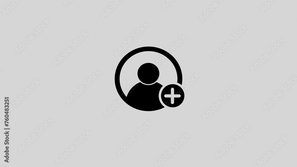 Poster user add icon with white background