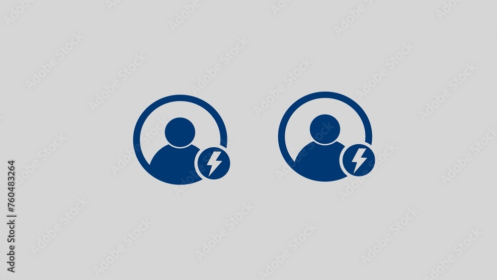 Poster user add and volt icon with white background