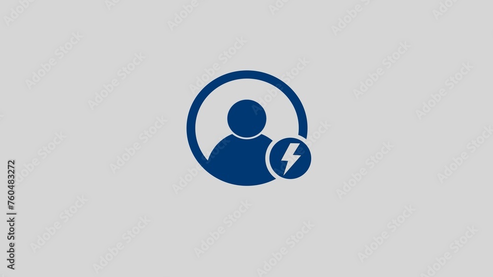 Poster user add and volt icon with white background