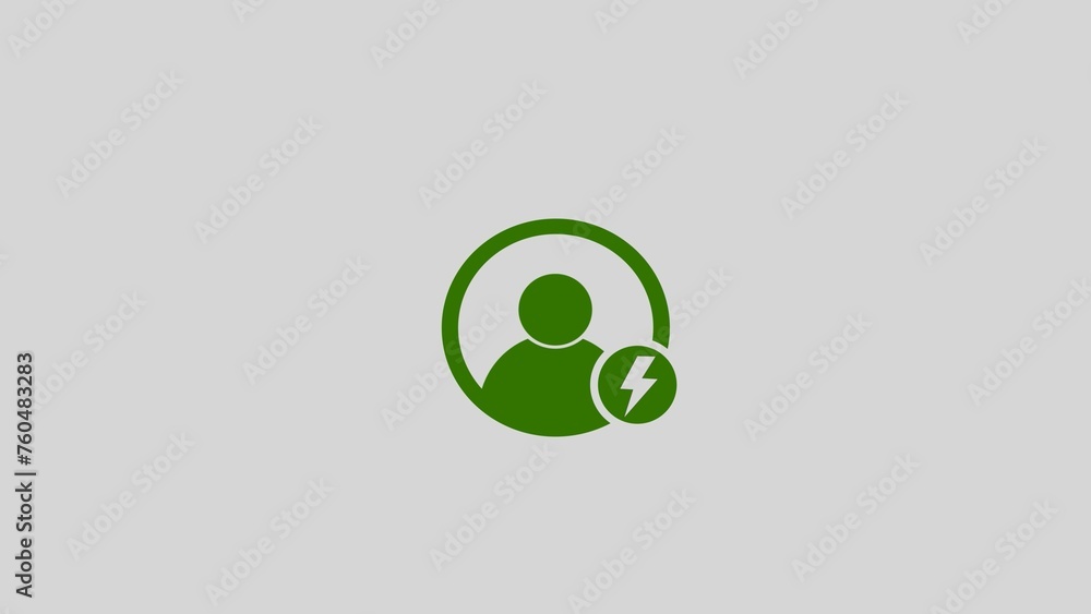 Poster user add and volt icon with white background