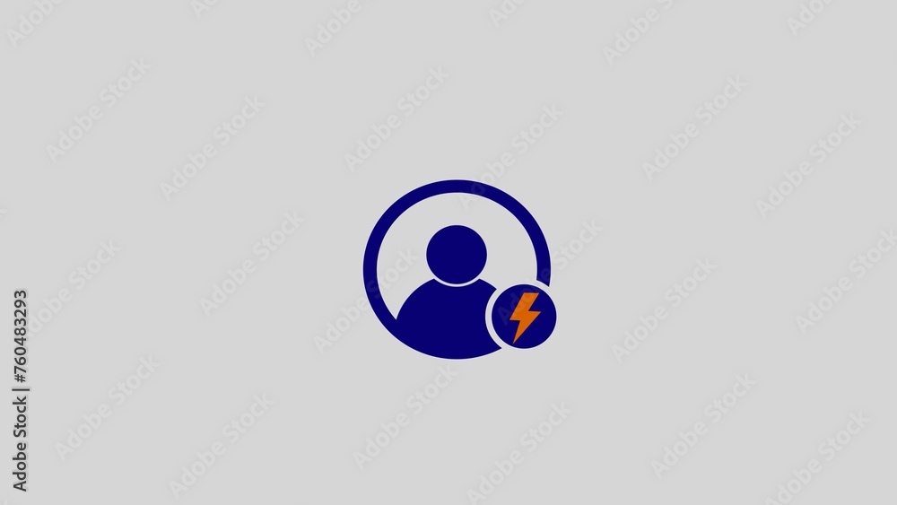 Poster user add and volt icon with white background