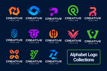 Logo collection of abstract alphabet design concept for branding logo design inspirations