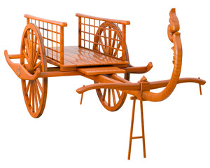 Khmer elements 3D design wooden cart for Khmer new year festivities.
