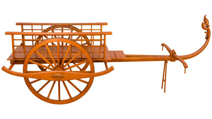 Khmer elements 3D design wooden cart for Khmer new year festivities. © Makara