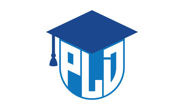 PLD initial letter academic logo design vector template. school college logo, university logo, graduation cap logo, institute logo, educational logo, library logo, teaching logo, book shop, varsity