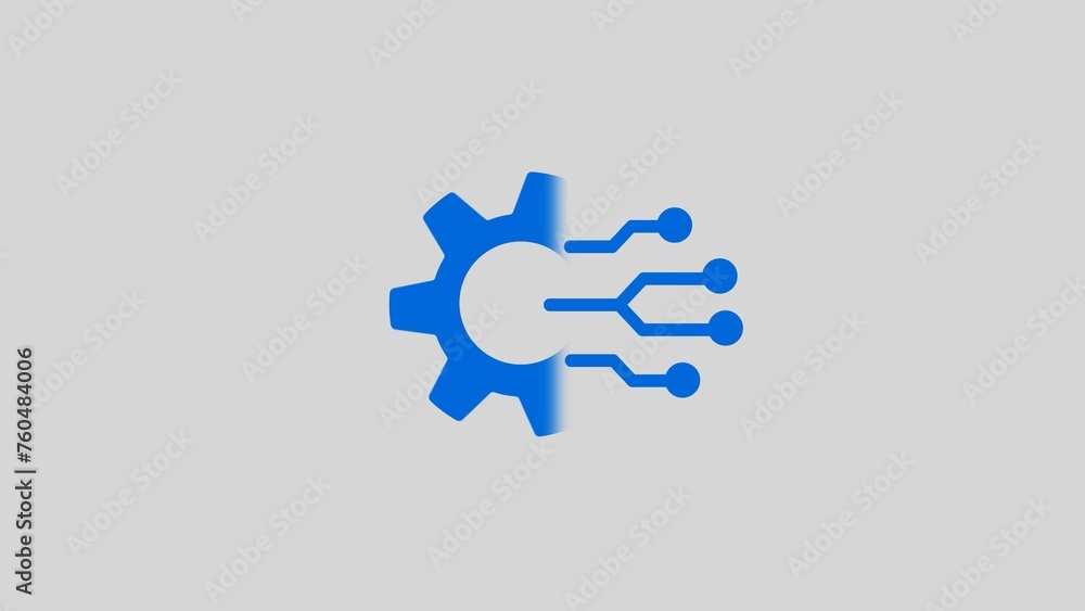 Poster a big cogwheel having circuit design denoting data integration icon