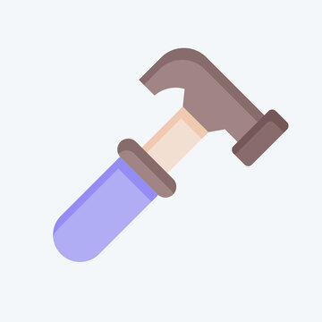 Icon Hammer. related to Carpentry symbol. flat style. simple design editable. simple illustration