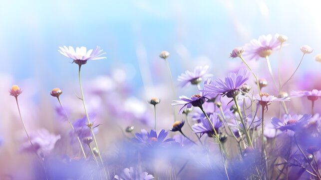 Serenata de flores silvestres azuis em beleza natural
