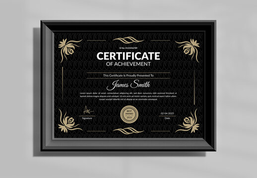 Black And Gold Certificate Layout