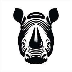 Rhino head vector illustration isolated on transparent background