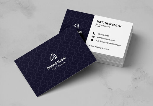 Corporate Business Card Layout With Blue Accents