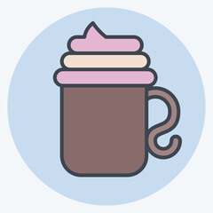Icon Viennese Coffee. related to Coffee symbol. color mate style. simple design editable. simple illustration