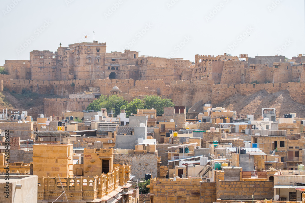 Wall mural jaisalmer, india. 18th october, 2023: street view of jaisalmer golden city, india