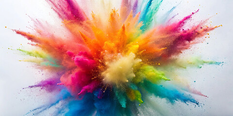 Fototapeta na wymiar Explosion splash of colorful powder with freeze isolated on background, abstract splatter of colored dust powder. 