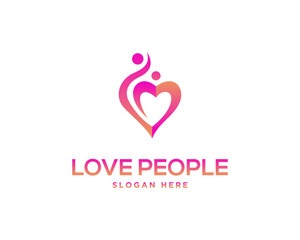 Abstract people love community logo design concept vector template.