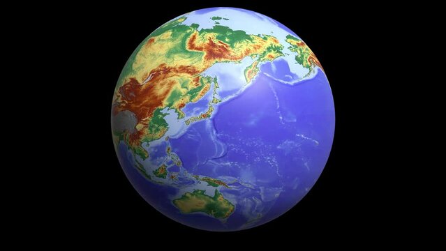 3D Video Animation: Rotating Earth - Black Background - Space