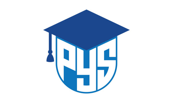 PYS initial letter academic logo design vector template. school college logo, university logo, graduation cap logo, institute logo, educational logo, library logo, teaching logo, book shop, varsity