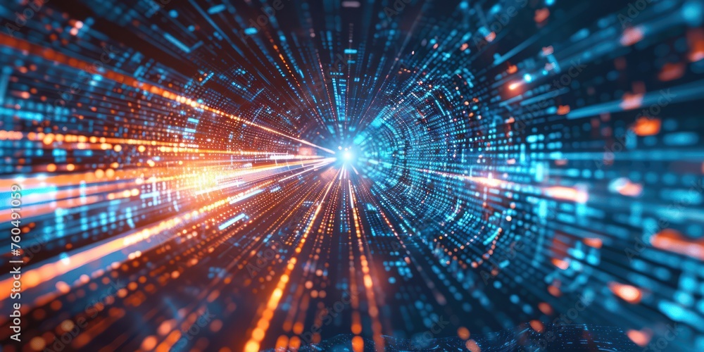 Poster interconnected network of data streams flowing seamlessly