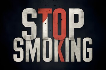 Stop smoking text on vintage background, stop smoking in fonts 