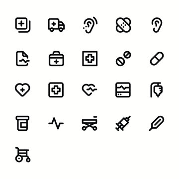 medical Field Icons for website user interfaces and signs