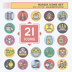 Icon Set Russia. related to Education symbol. color mate style. simple design editable. simple illustration