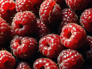 Berry raspberry close-up macro shot vegetarian food