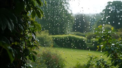 Serene Moments: Raindrops Sliding Down the Window Glass, A Captivating Display of Nature




