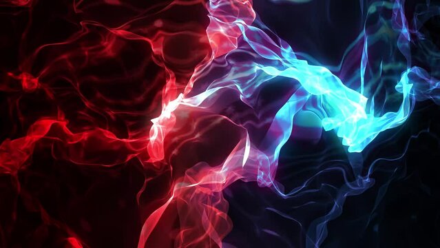 Red-blue glowing abstract colored smoke. Background. 4к.