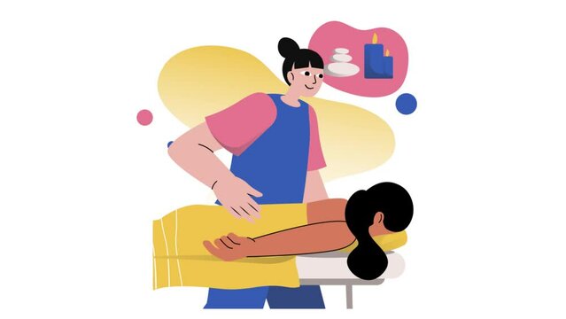 Animation of someone doing reflexology massage