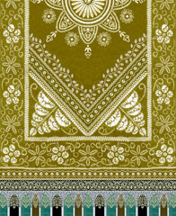 Textile digital design Ethnic border motif allover design
