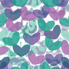 Seamless pattern. Multicolored hearts.
